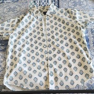 J. Crew Blue and Yellow Floral Shirt